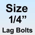 Type 18-8 Stainless Lag Bolts - Size 1/4"